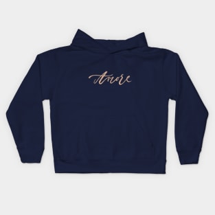 Amore - rose gold script Kids Hoodie